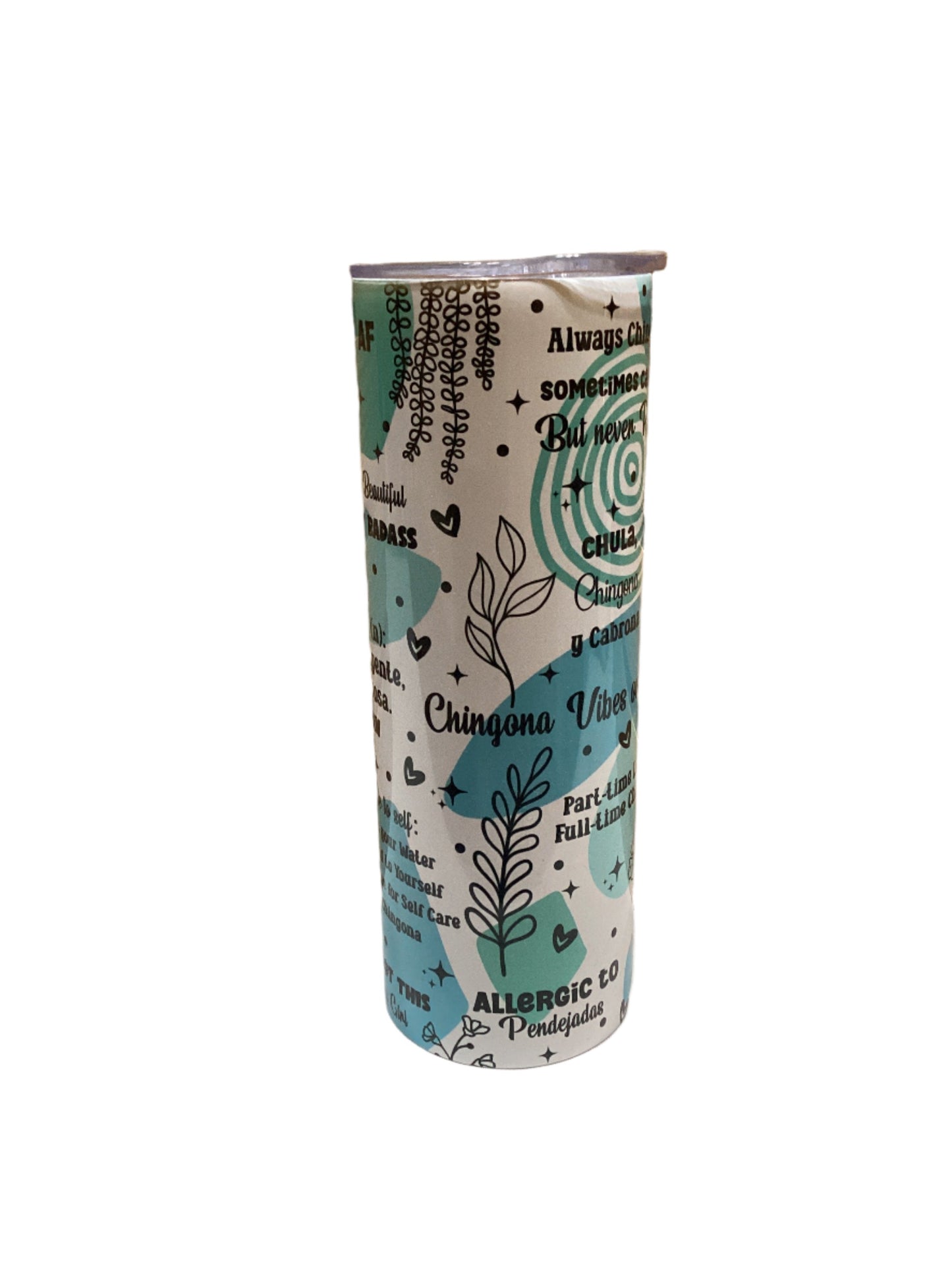 20 oz Tumbler - Chingona AF Aqua