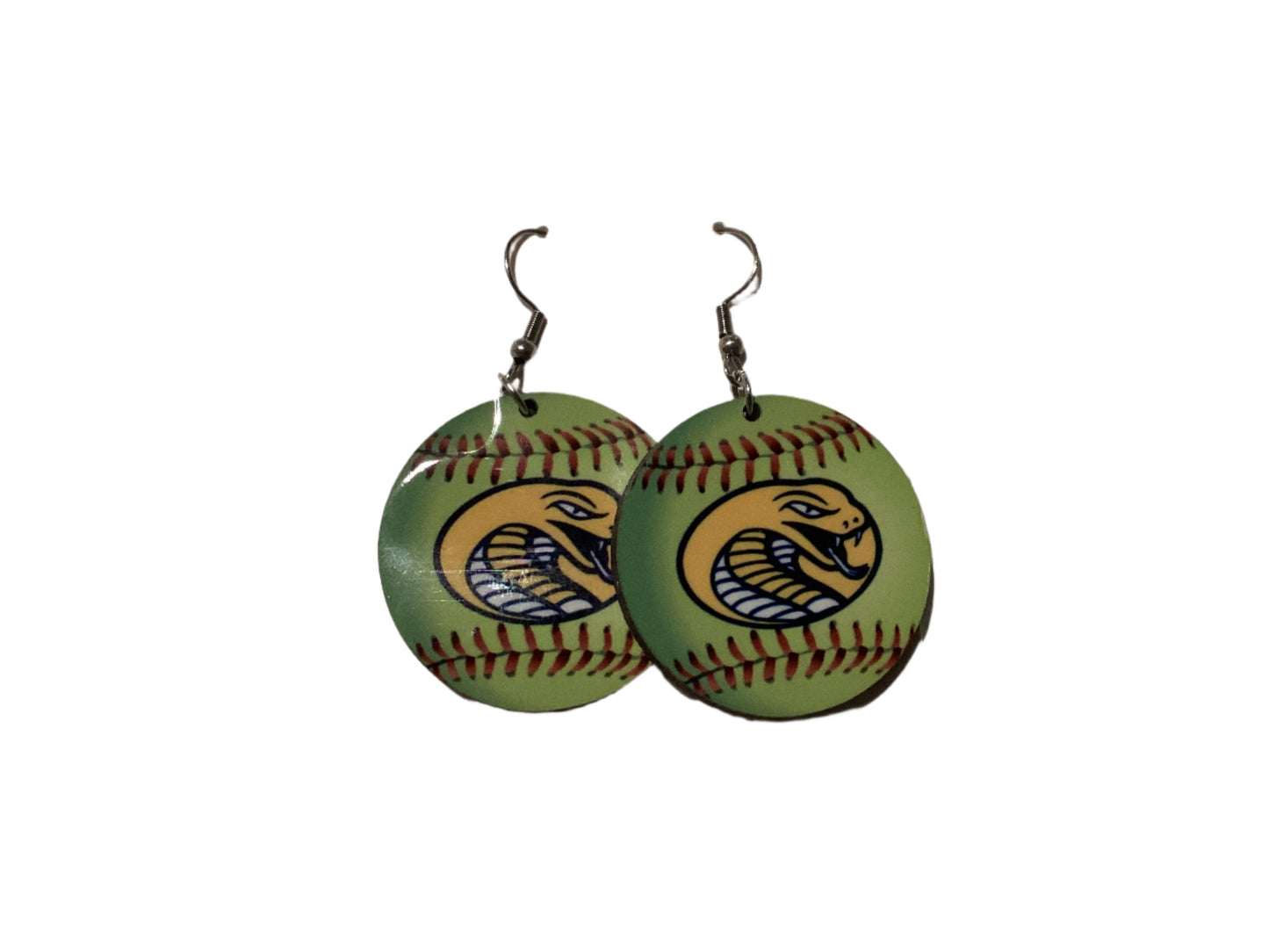 Round sublimated earrings - softball - Cathey