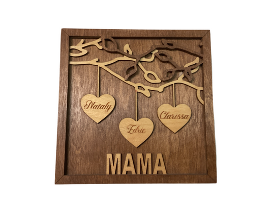 Family Hanging Hearts Plaque - sample