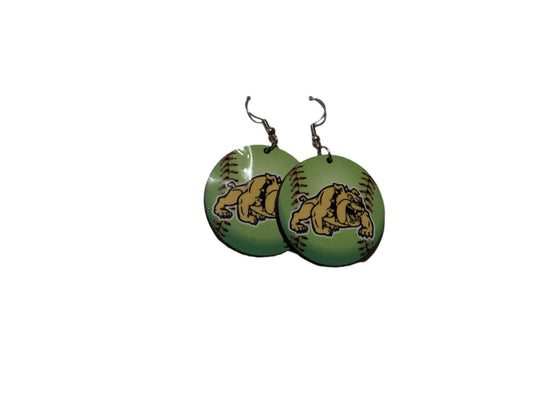 Round Sublimated Softball Earrings - McHi