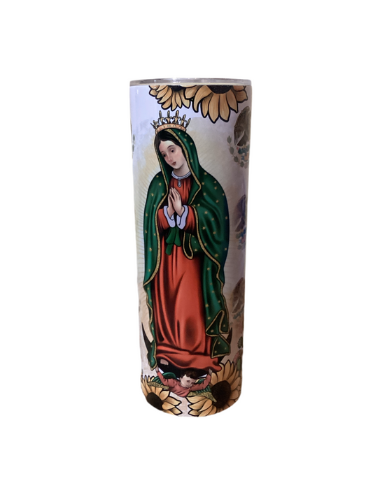 20 oz Tumbler - Lady of Guadalupe Mexico Flag