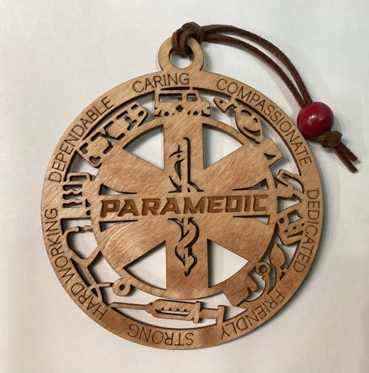 Wood 1 Layer Ornament -Paramedic