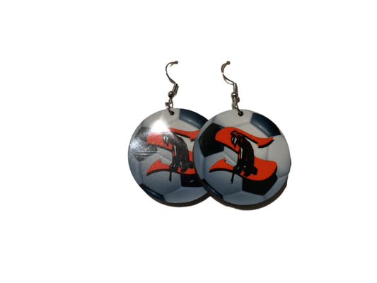 Round Sublimated Soccer Earrings - Sharyland