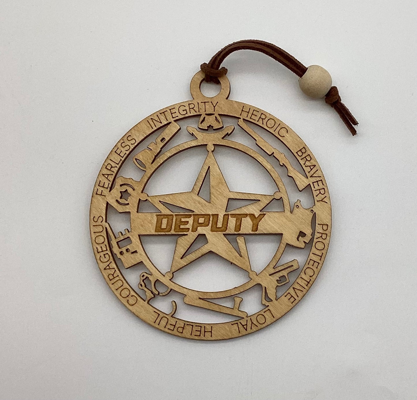 Wood 1 Layer Ornament - Deputy Badge
