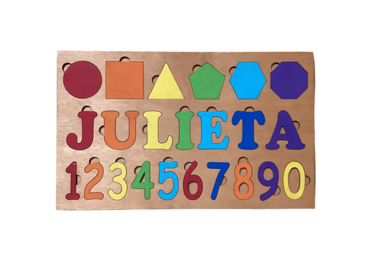 Personalized Name & Shapes Wood Puzzle (sample)