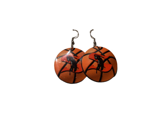 Round sublimated earrings - Basketball - Sharyland