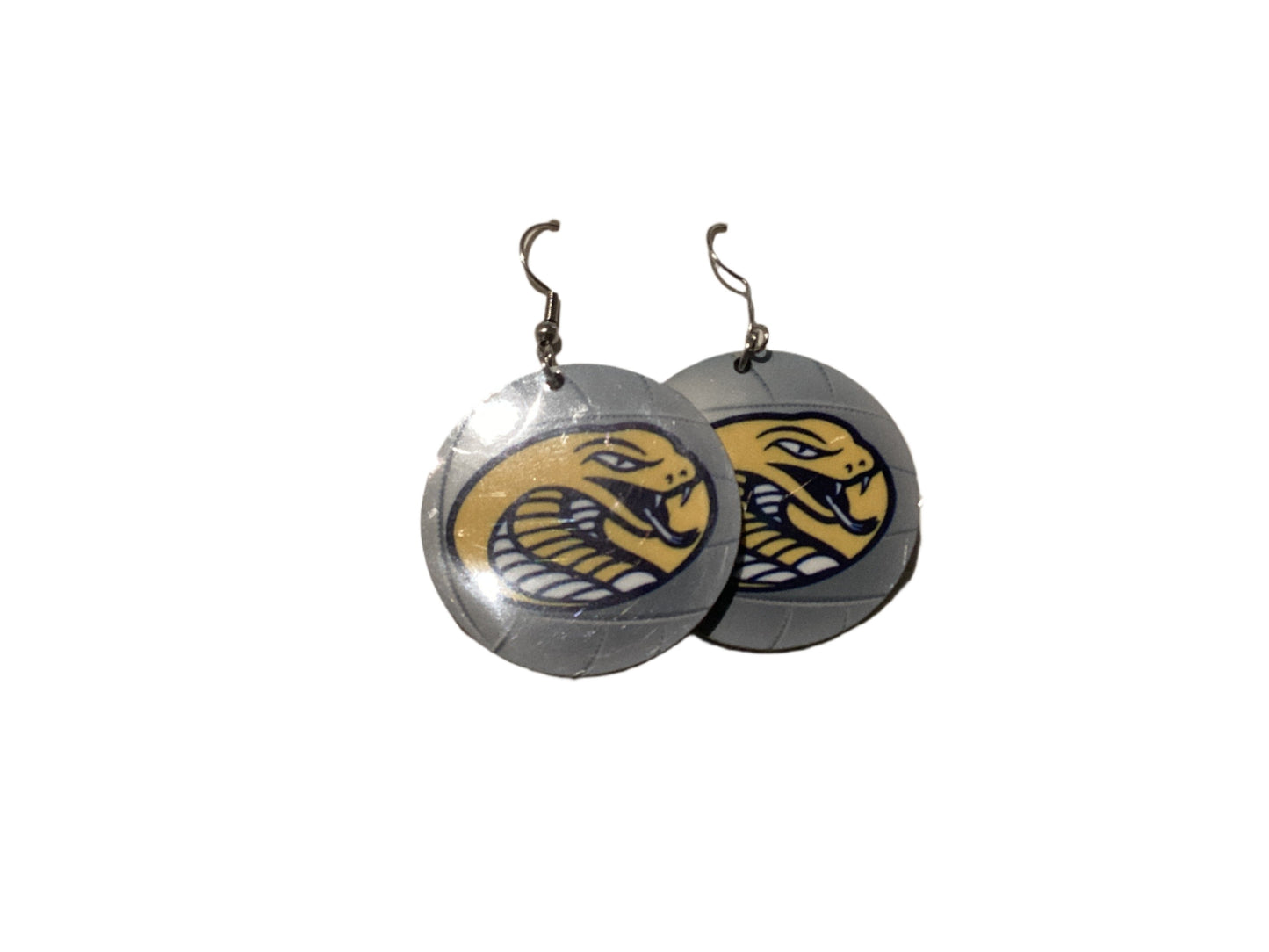 Round Sublimated Volleyball Earrings - Cathey Cobras