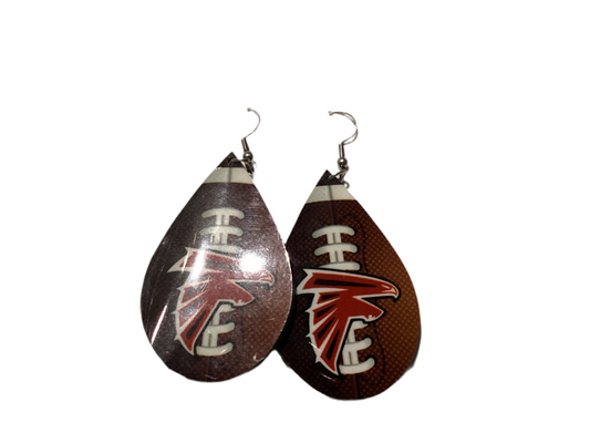 Large Sublimated Earrings - Football Teardrop - Fossum