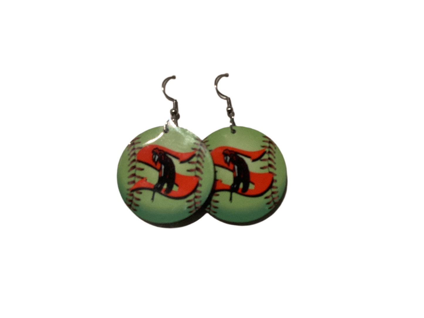 Round sublimated earrings - softball - Sharyland