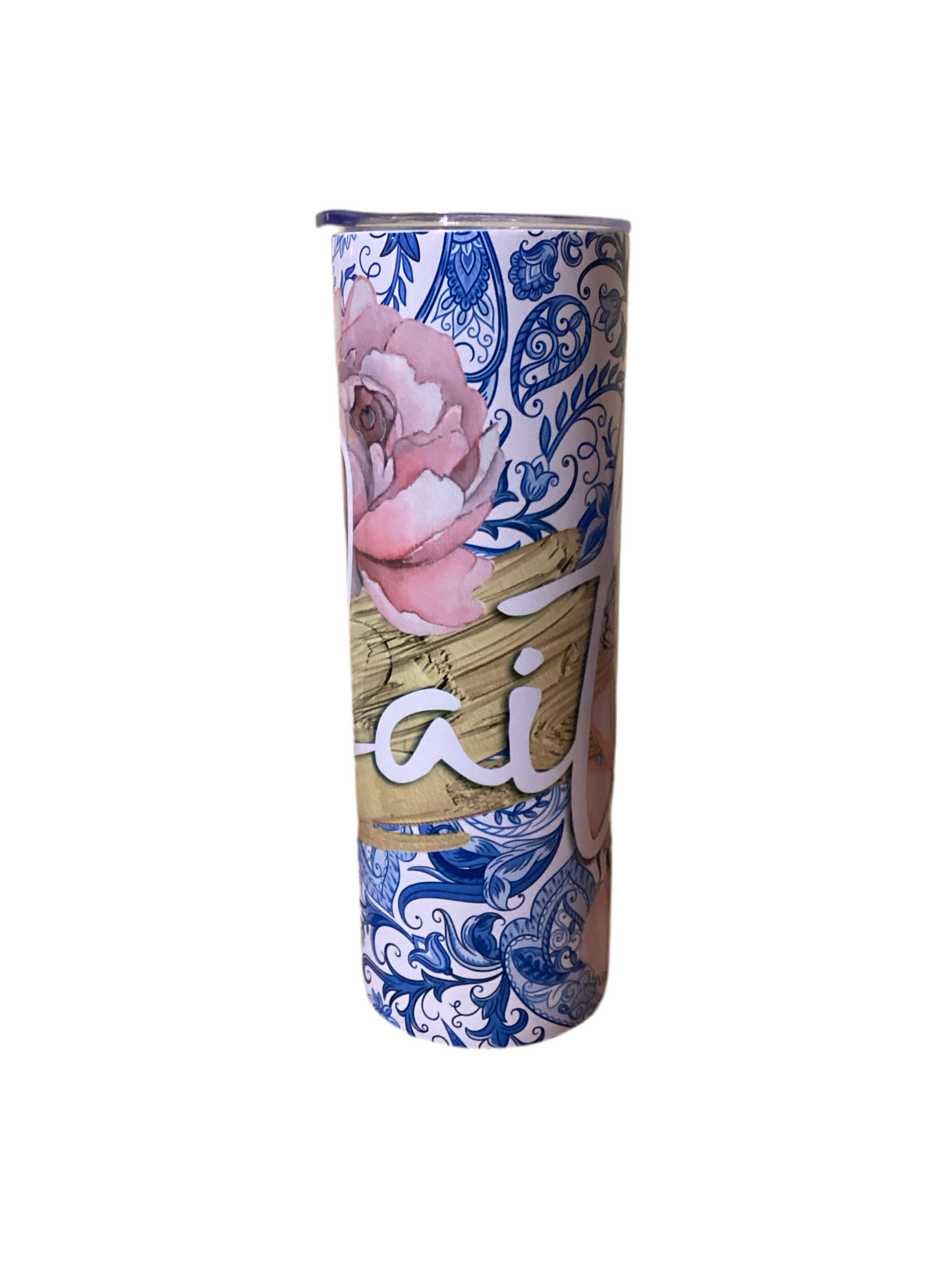 20 oz Tumbler - Faith Pink Flower