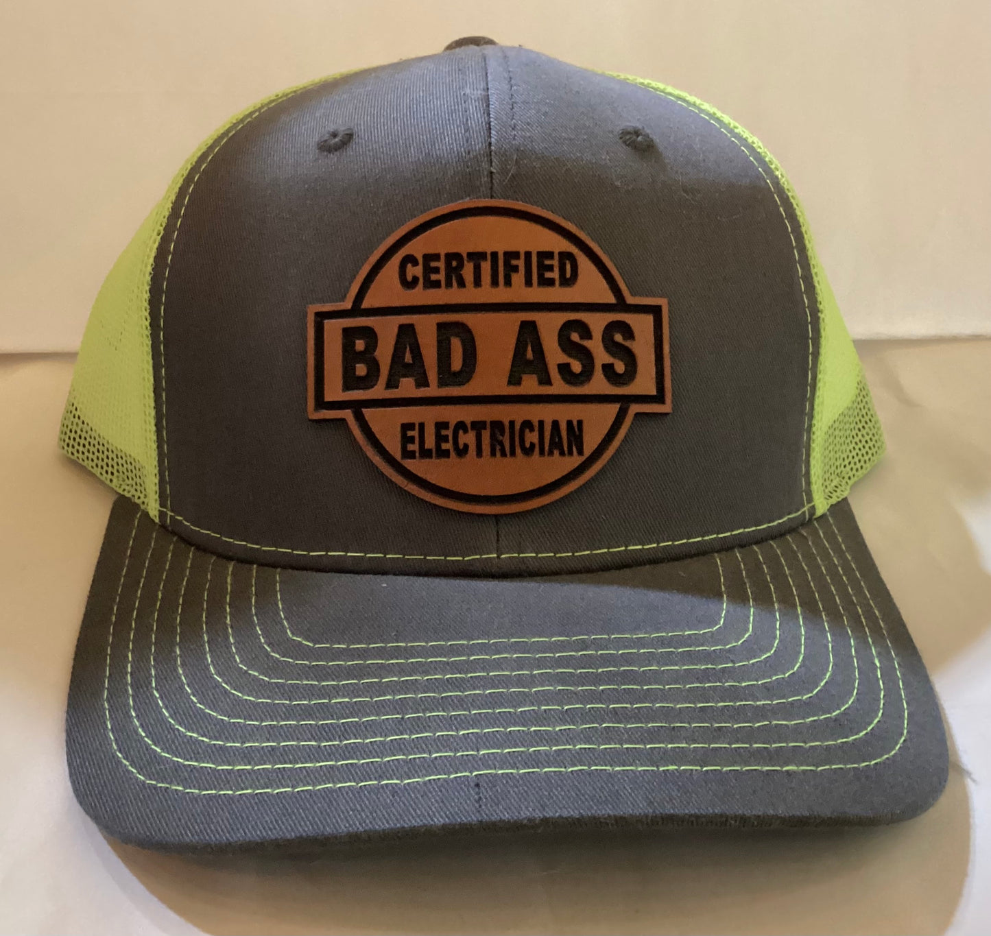 Leather Patch Trucker Hat- O