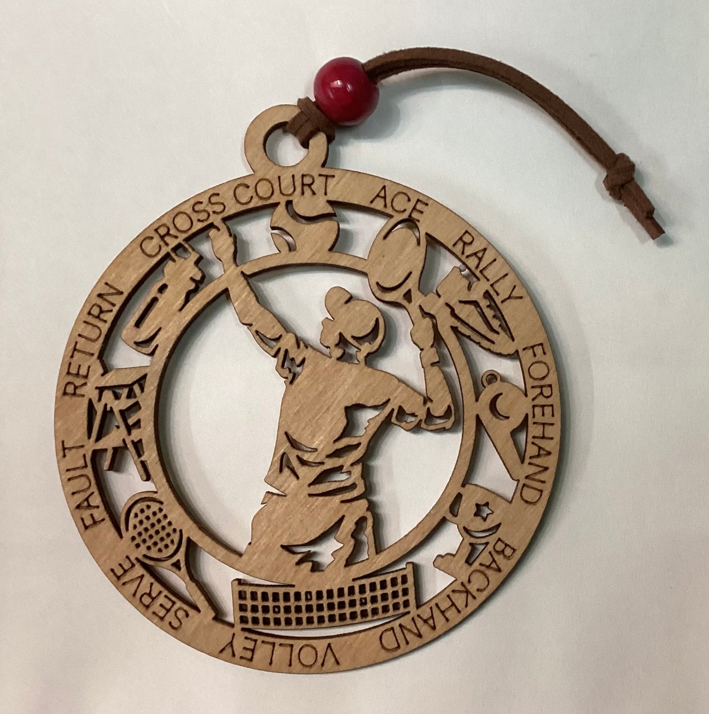 Wood 1 Layer Ornament - Tennis Player Boy