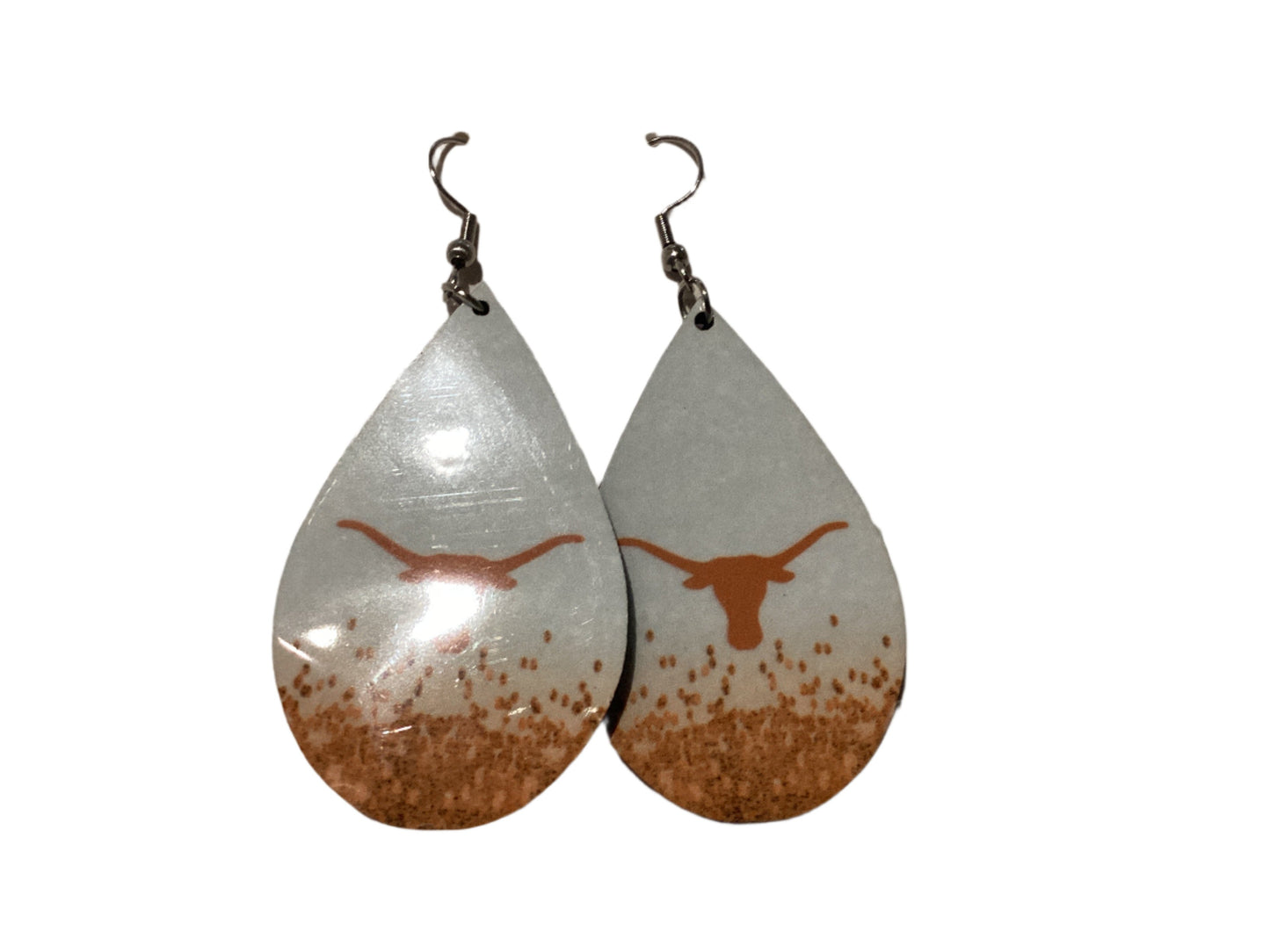 Large Sublimated Teardrop Earrings - UT Austin