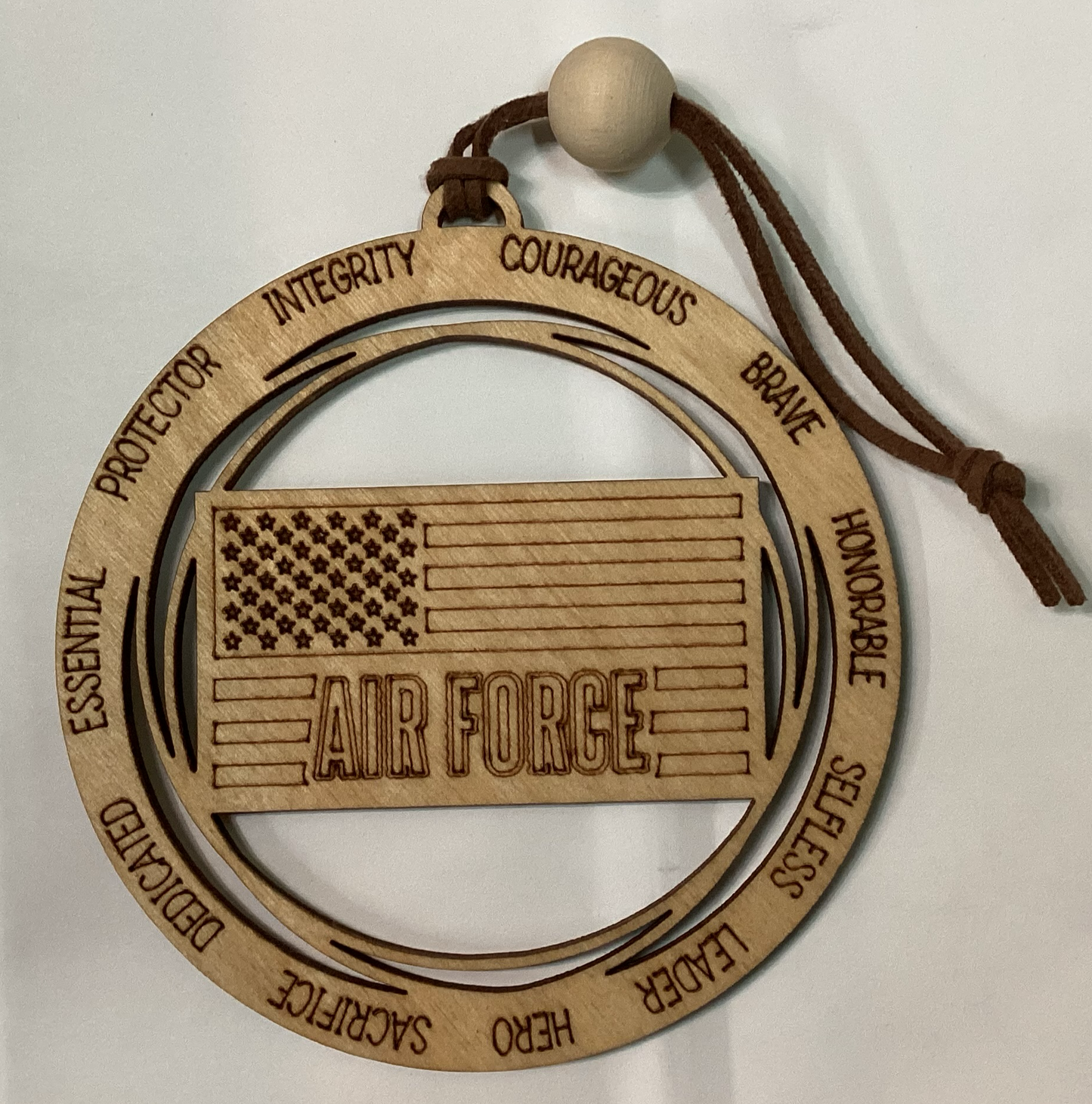 Wood 1 Layer Ornament - Air Force Flag