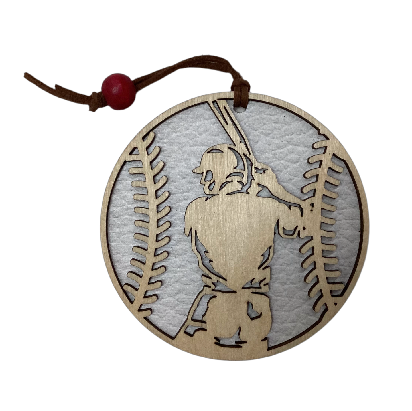 Wood  2 layer ornament - Baseball