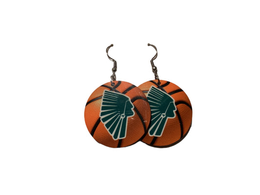 Round Sublimated Earrings - Basketball - Rowe