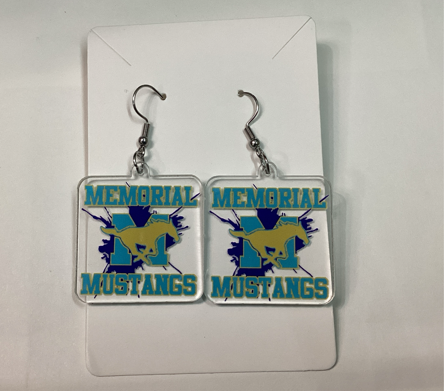 Medium Sublimated Earrings - Memorial Mustangs