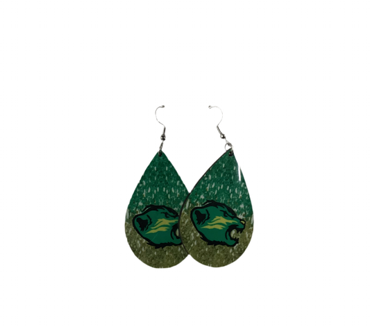 Large Sublimated Earrings - Teardrop Bishop Badgers