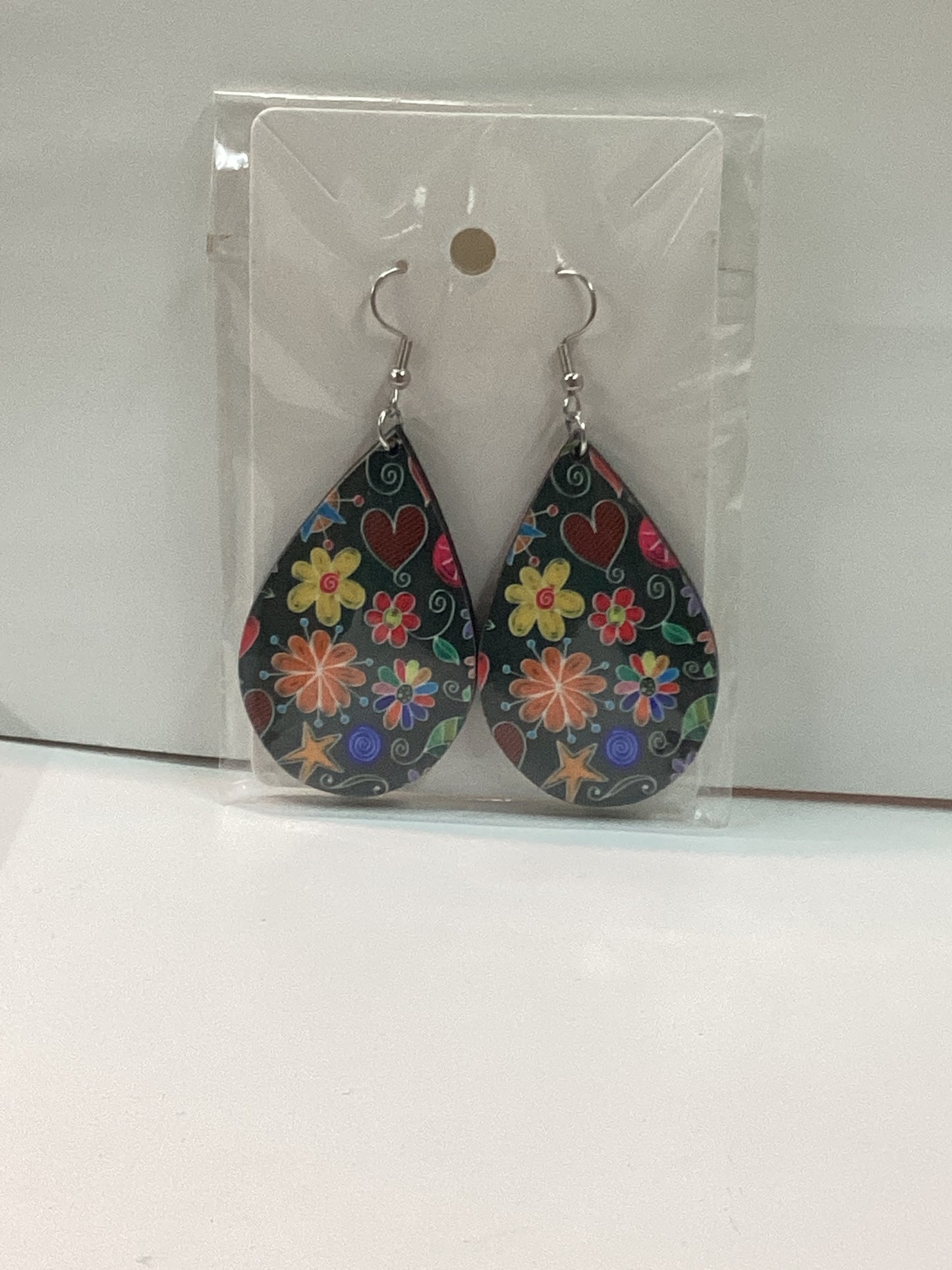 Earrings Teardrop - Chalkboard