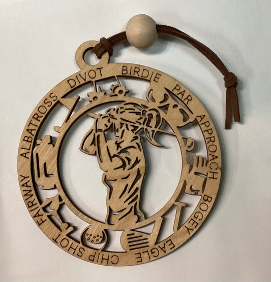 Wood 1 Layer Ornament - Golf Girl