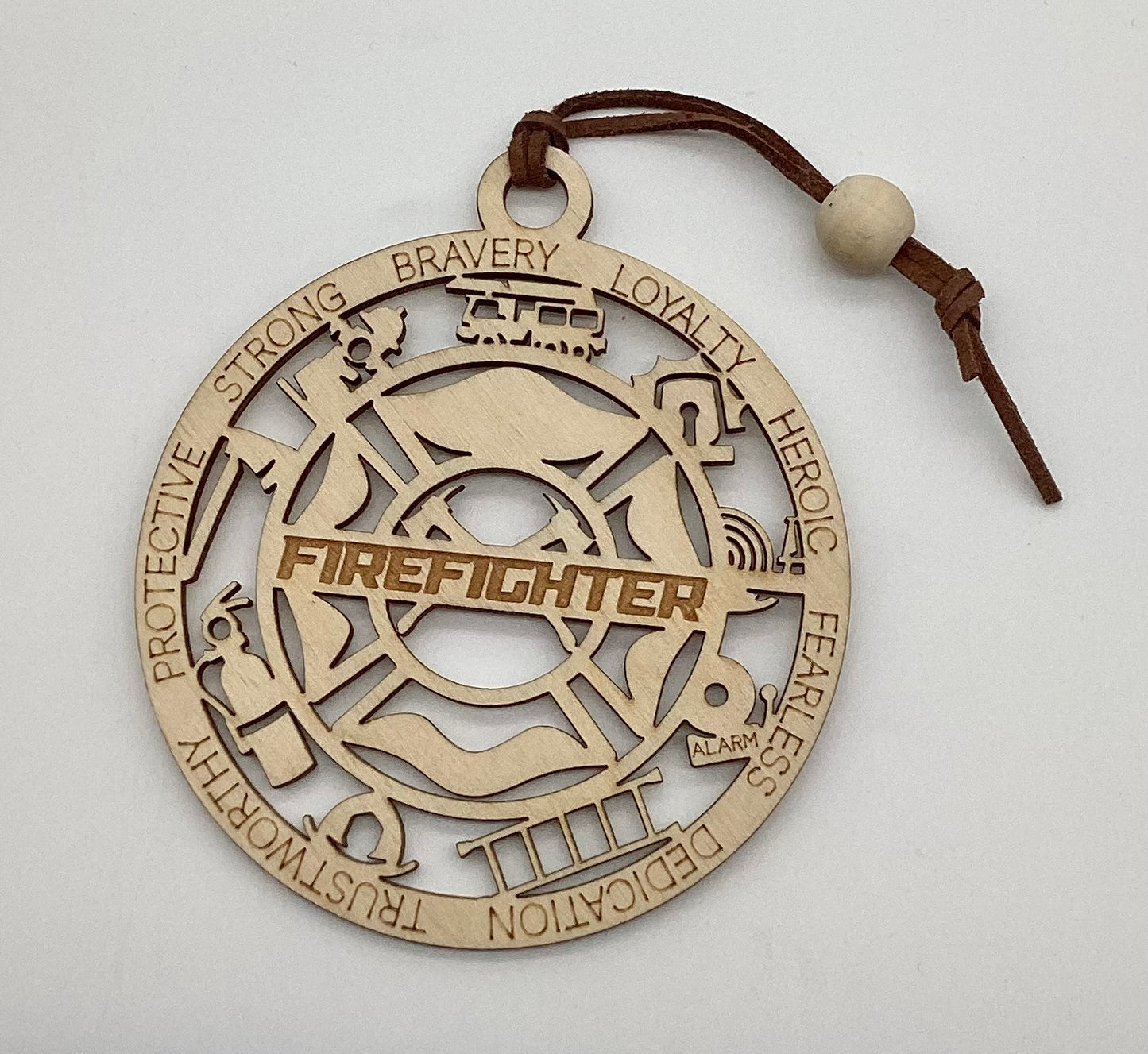 Wood 1 layer Ornament - Firefighter