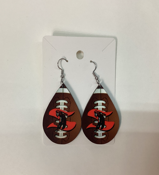 Large Sublimated Earrings - Football Shape - Sharyland