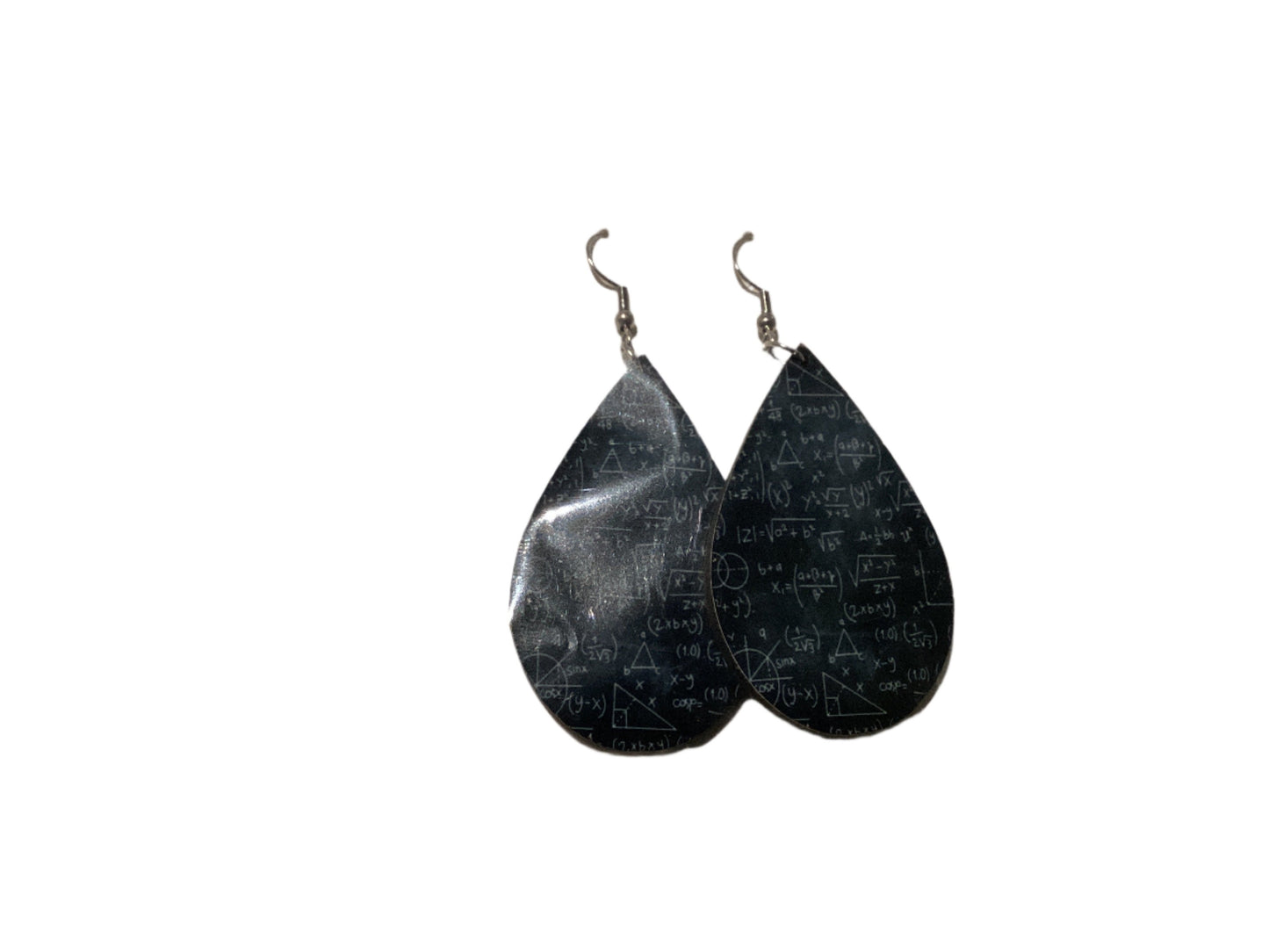 Large Sublimated Teardrop Earrings - Math Teacher