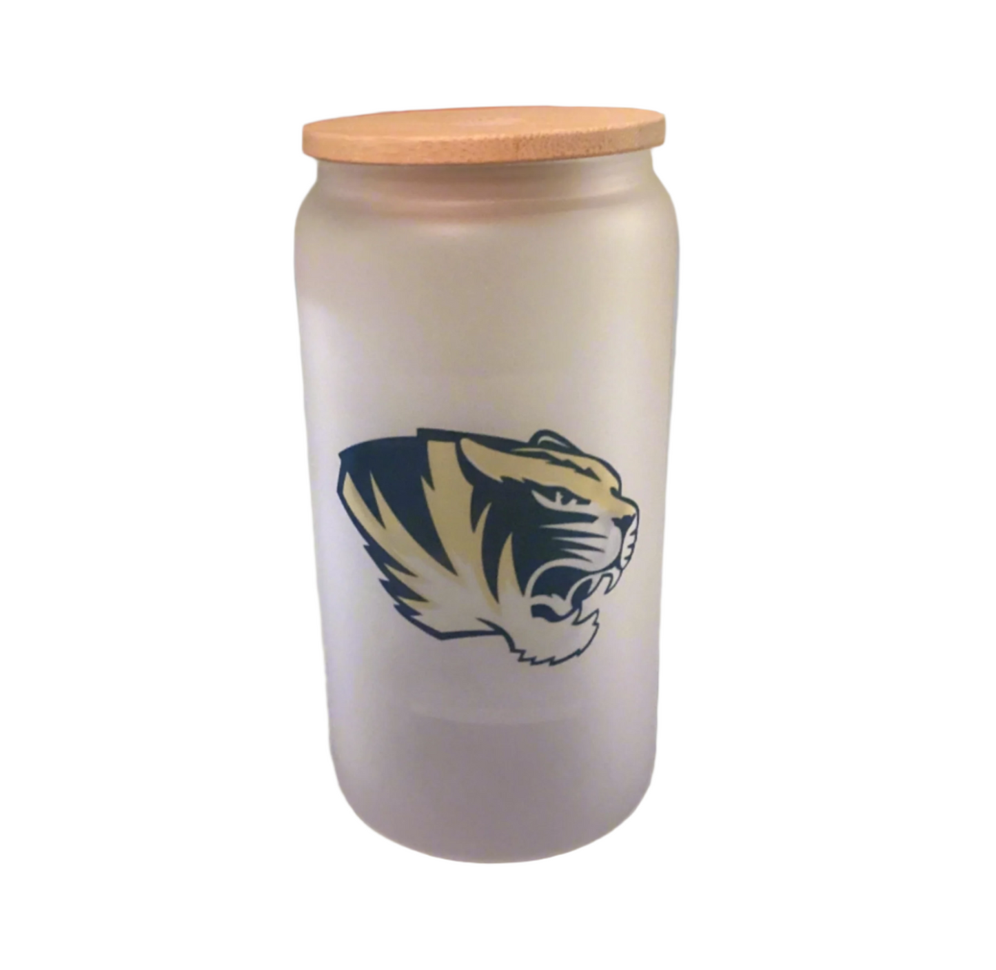 16 oz Frosted Glass Cup - Tigers