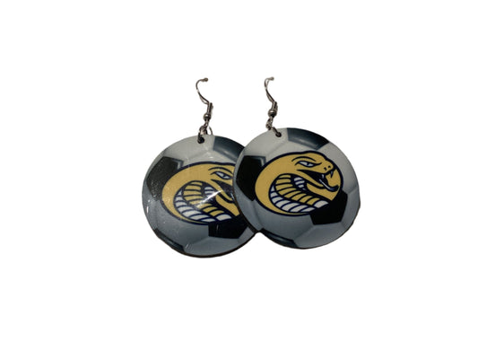 Round Sublimated Soccer Earrings - Cathey