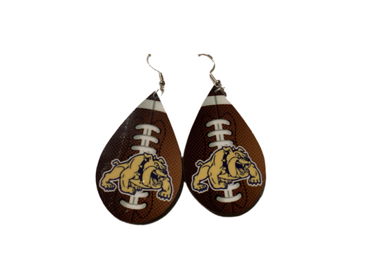 Large Sublimated Earrings - Football Teardrop - McHi