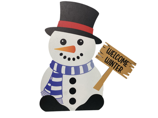 Welcome Winter Snowman sign