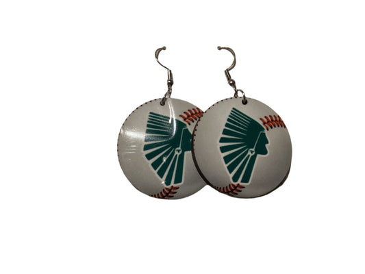 Round Sublimated Baseball Earrings - Rowe