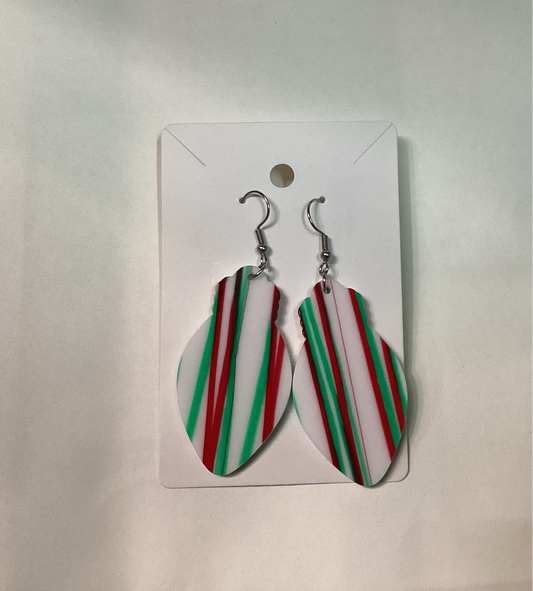 Large Sublimated Earrings - Teardrop - Christmas light bulb