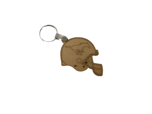 Wood Keychain - Helmet - O